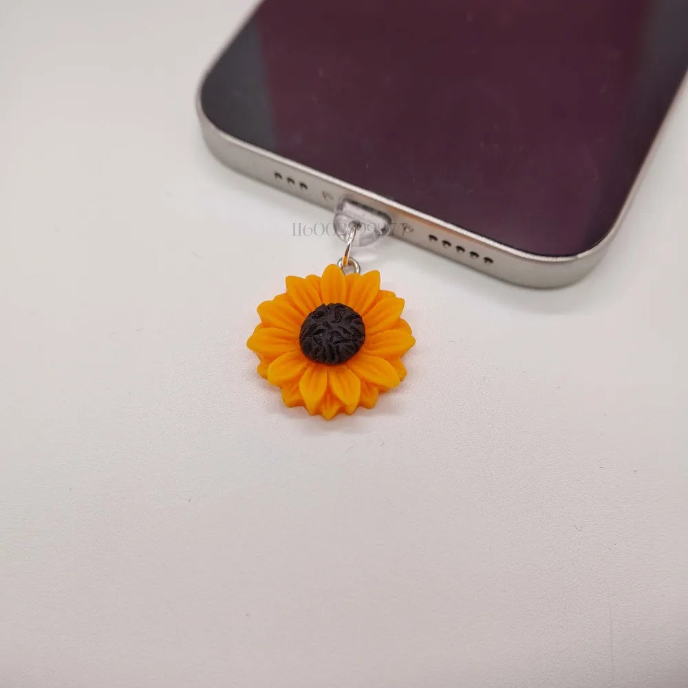 Sunflower Dust Plug Phone Charm