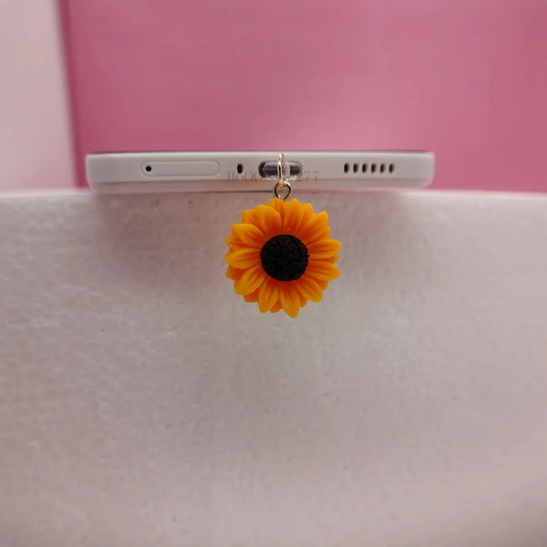 Sunflower Dust Plug Phone Charm