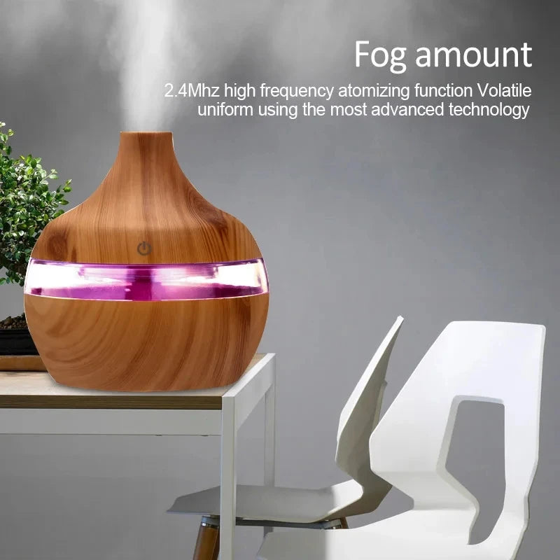 Wood Grain Ultrasonic Cool Mist Diffuser