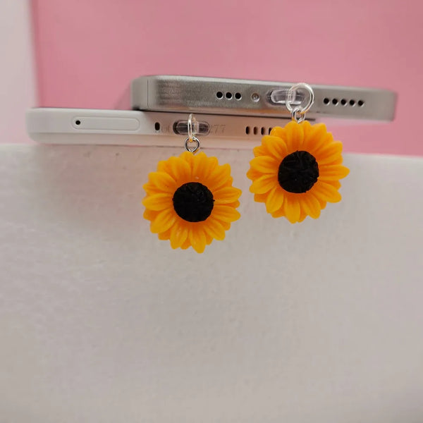 Sunflower Dust Plug Phone Charm