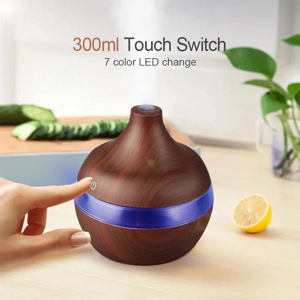 Wood Grain Ultrasonic Cool Mist Diffuser
