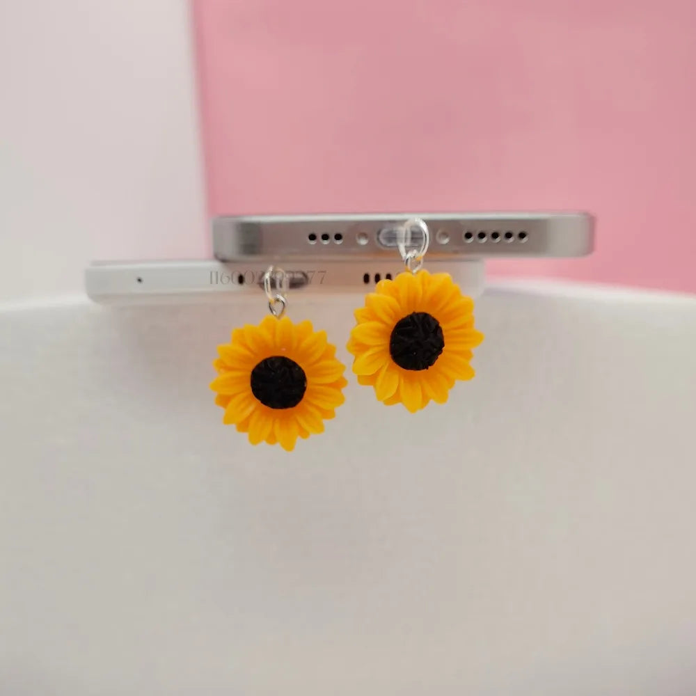 Sunflower Dust Plug Phone Charm